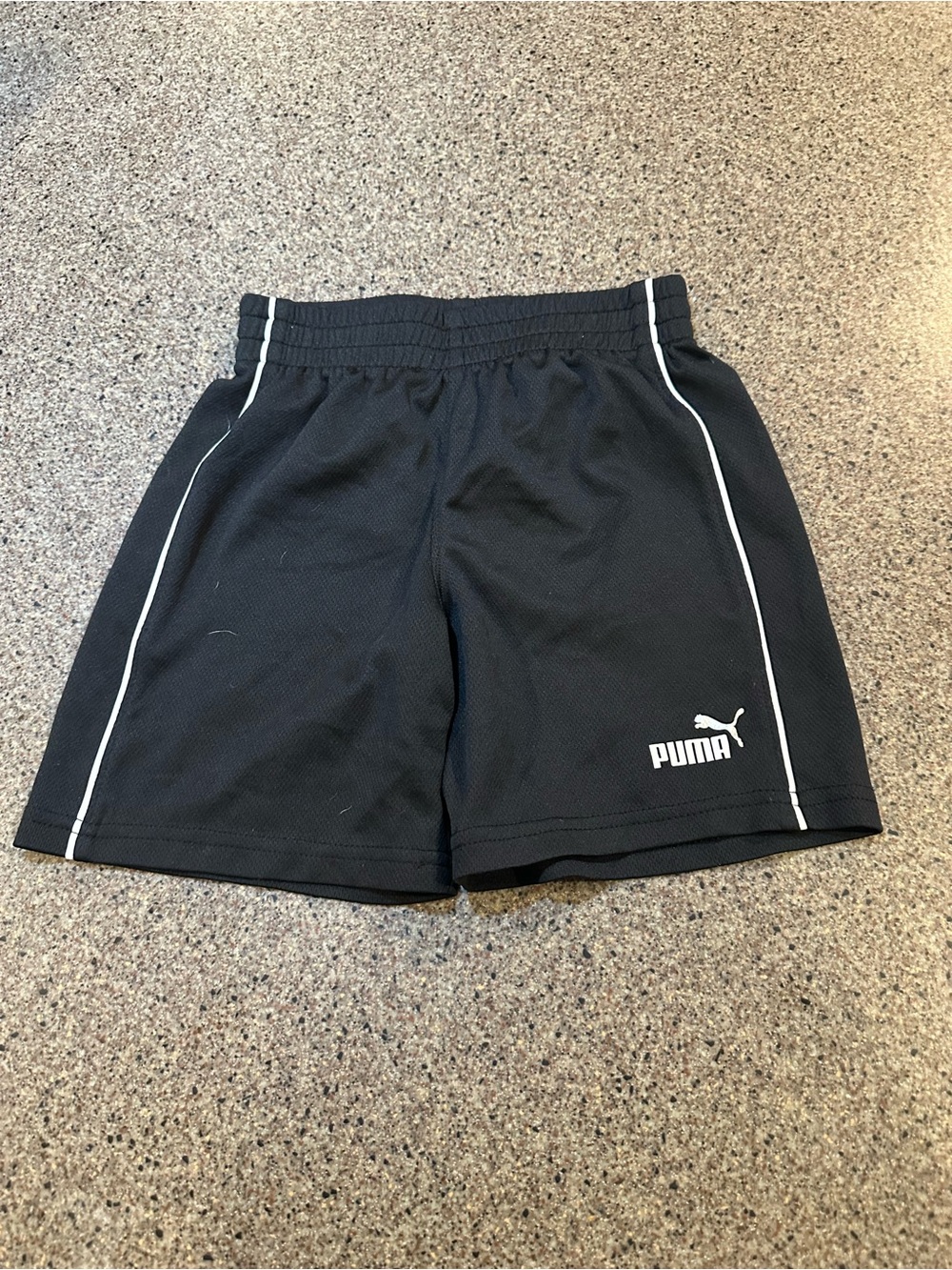 Puma Black Athletic Shorts with White Piping